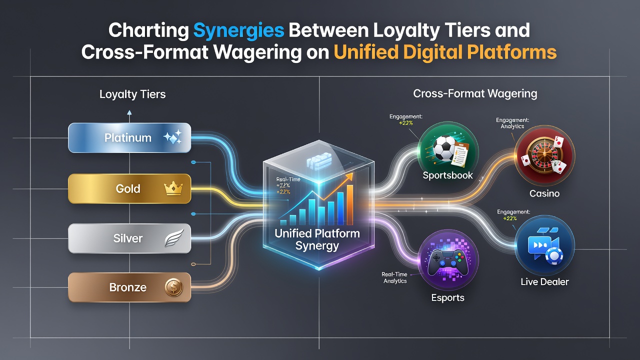 Unified digital betting platform dashboard showing loyalty tier progression and multi-format wagering options