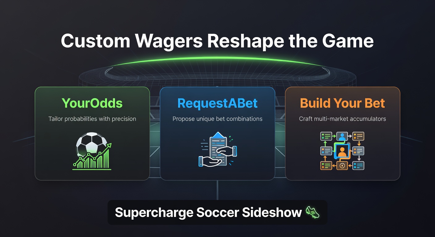 Screenshot of RequestABet interface compiling custom selections from a soccer lineup and racing card, with odds compiling in real-time