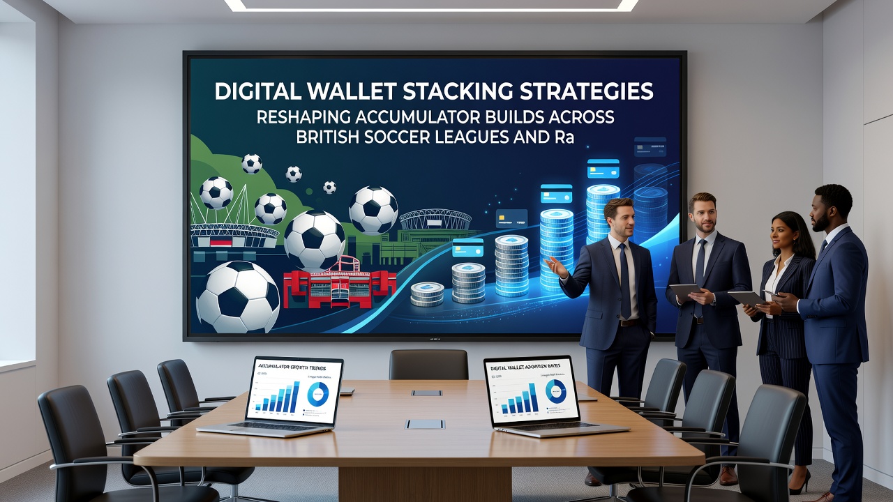 Mobile screen showing multiple digital wallet balances linked to a betting accumulator builder interface