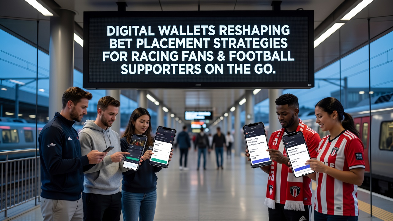 Football supporters using digital wallets for live betting during matches