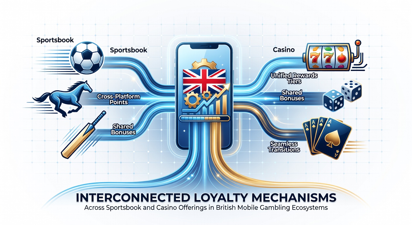 Mobile app interface displaying interconnected loyalty points across sportsbook and casino sections