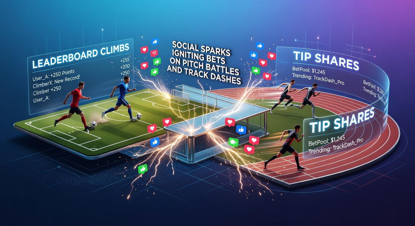 Bettors competing on a digital leaderboard during a live soccer match, with rising rankings and shared tips visible on screen