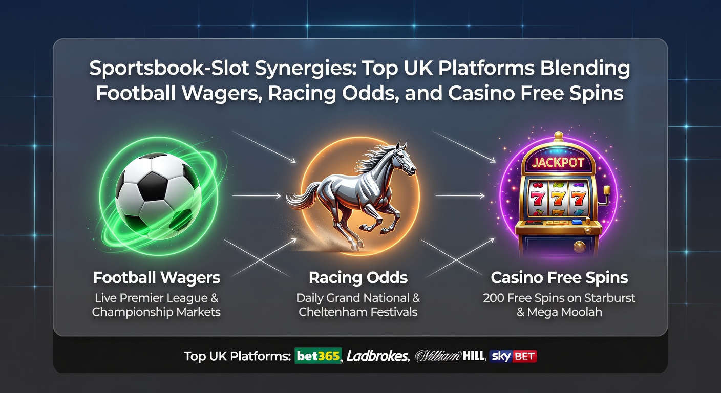 Close-up of a mobile screen displaying a blended betting slip with football match odds, horse racing selections, and active slot free play bonuses on a top UK platform