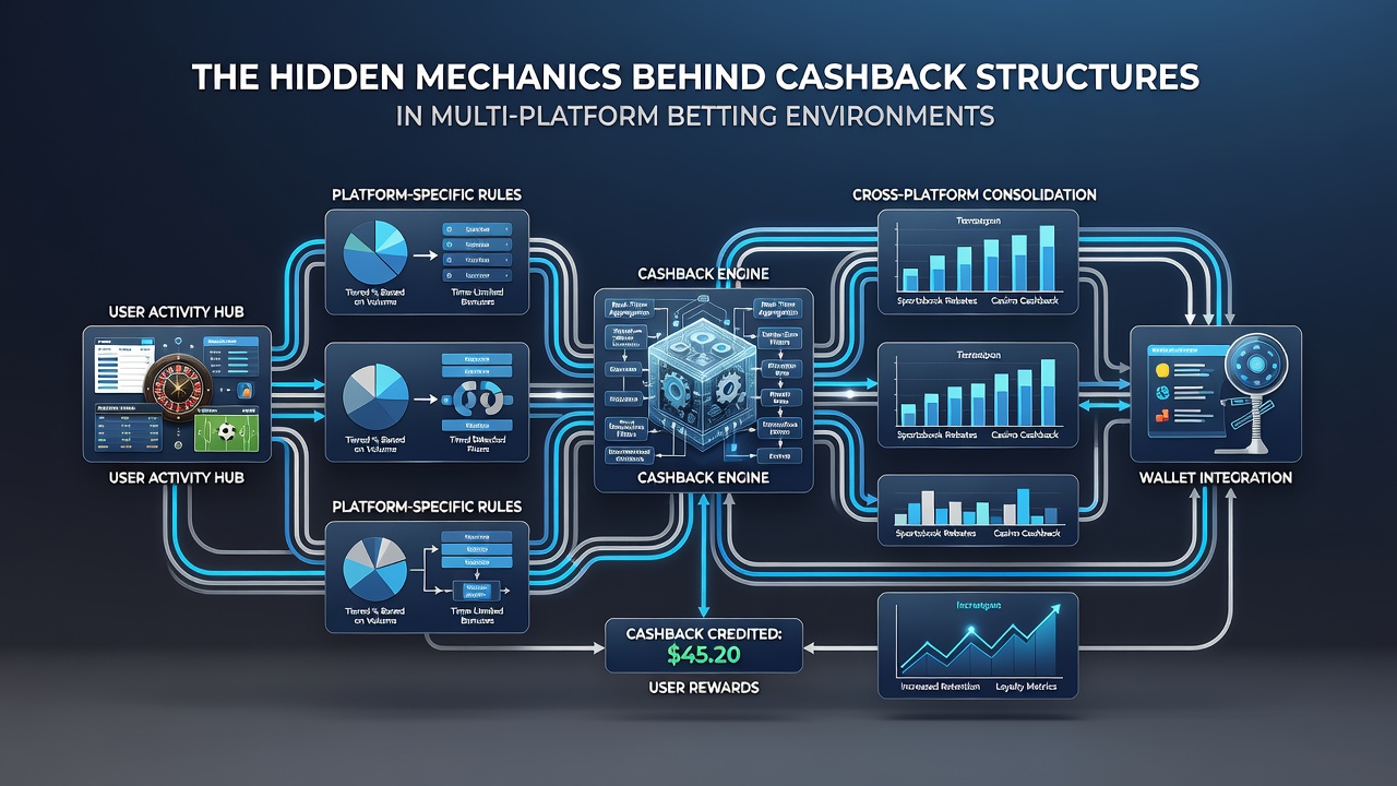 Flowchart showing data integration and rebate processing between multiple betting platforms